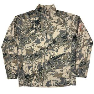 Sitka Mens 1/4 Zip Pullover Shirt Sz Large Midweight Gore Optifade Camo Gorpcore